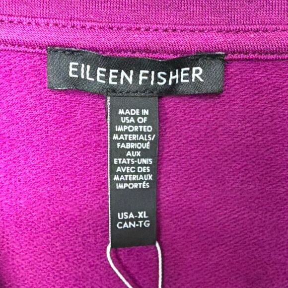 Eileen Fisher Womens Sweater Cozy Brushed Terry Fuchsia Size XL Quiet Luxury NWT - Picture 7 of 9